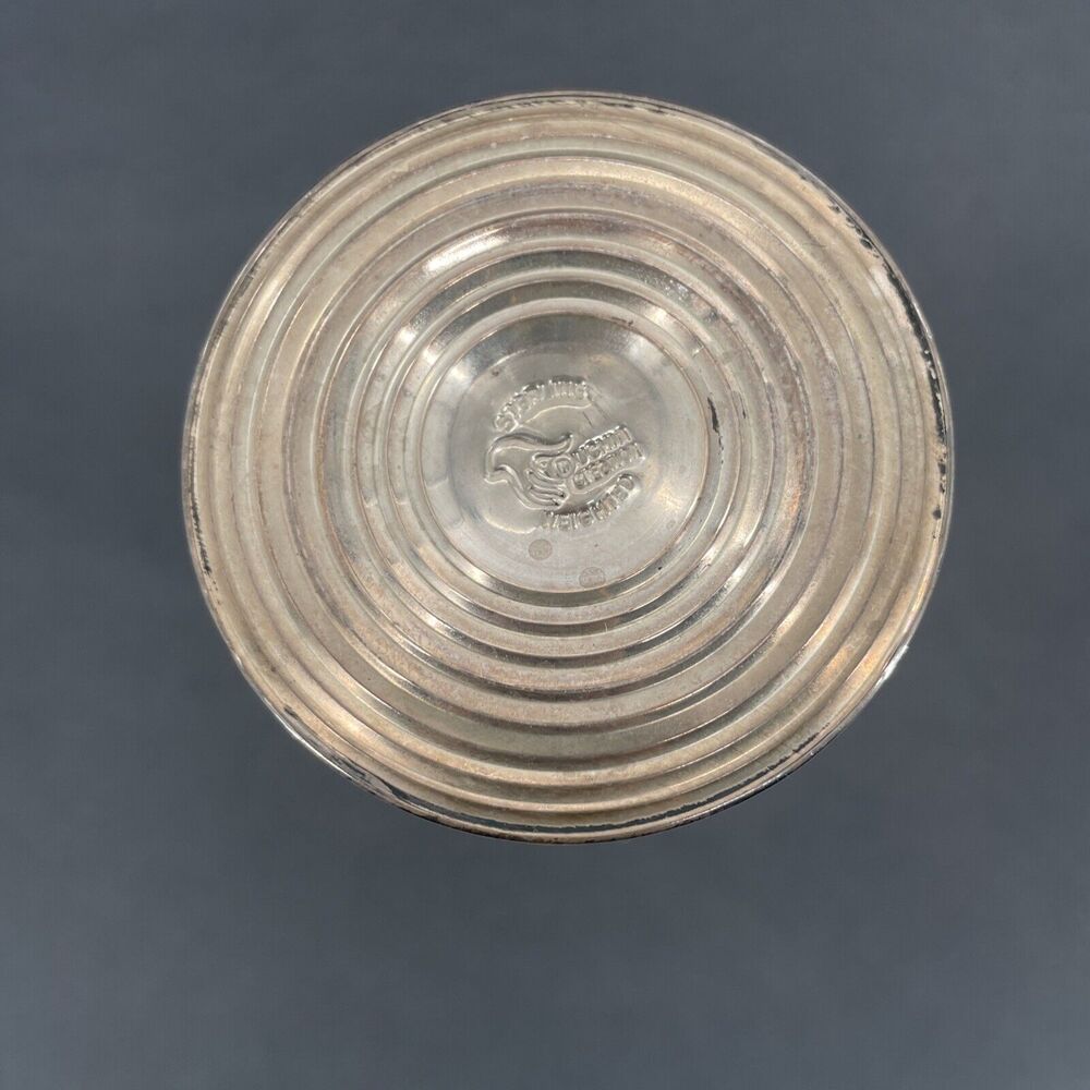 Duchin Creations Sterling Base Etched Glass Flute Bud Vase Tulip Weighted 9.5" T - Picture 8 of 13